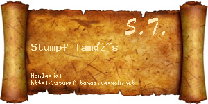 Stumpf Tamás névjegykártya